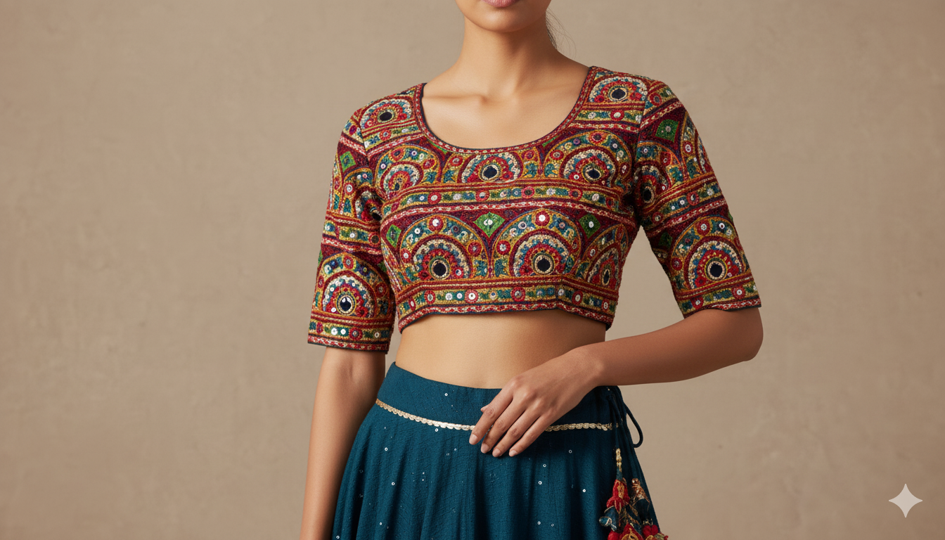 product blue with white duppata