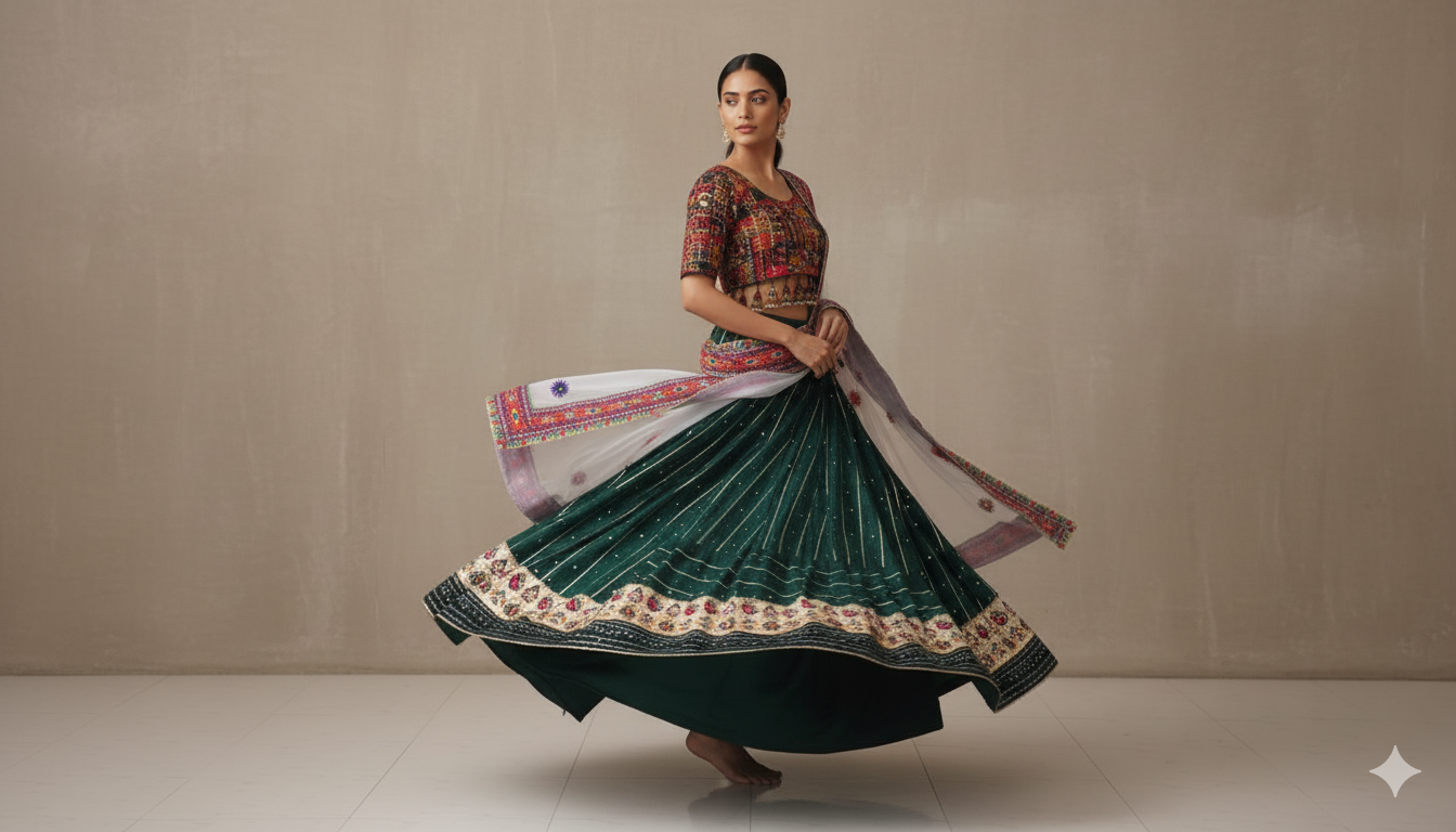 product olive green with white duppata