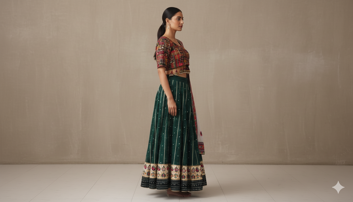 product olive green with white duppata